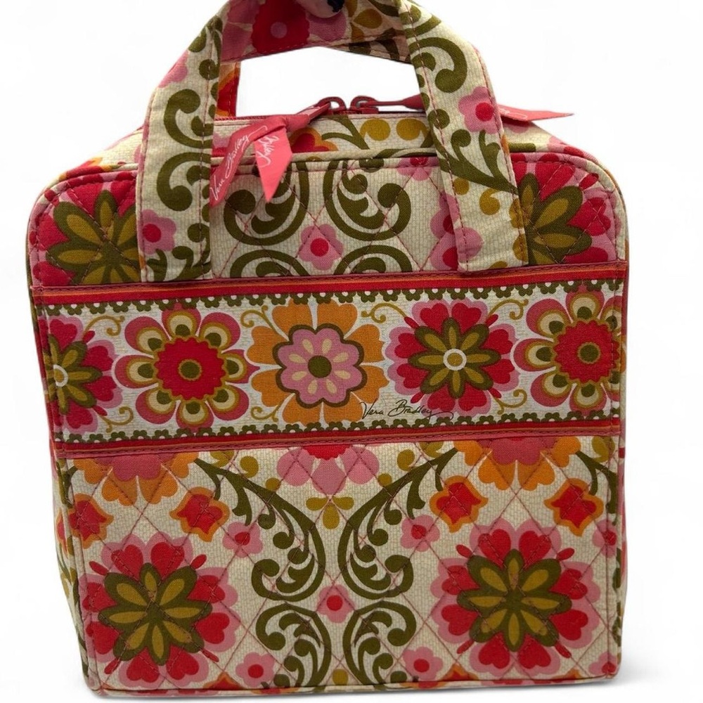 2000s Whimsical Vera Bradley Pink Floral Travel Toiletry Bag - Picture 4 of 6